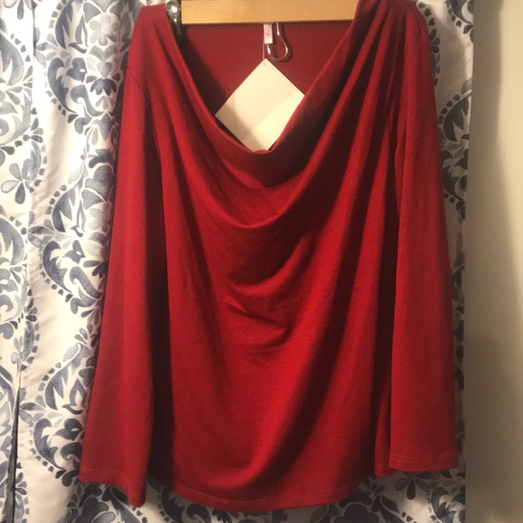 Crimson Red Long Sleeve Tunic - Picture 1 of 6